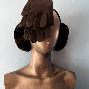 Steve Madden black Gloves and Earmuffs Set NEW